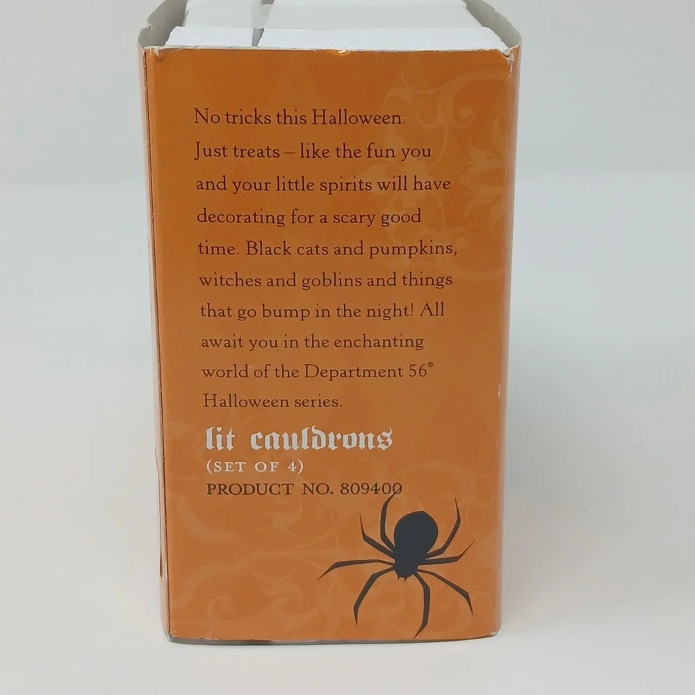 Dept 56 Halloween Village Accessories Lit Cauldrons - Set of 4 #809400-Works